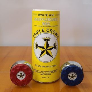 Yellow can of White Ice with weights on either side