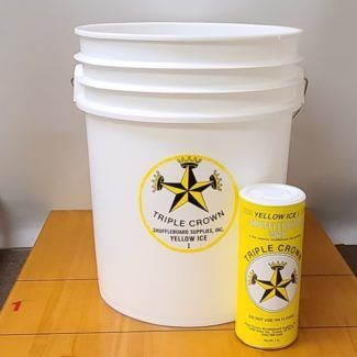 White bucket of Yellow Ice I with a 1 lb. shaker can